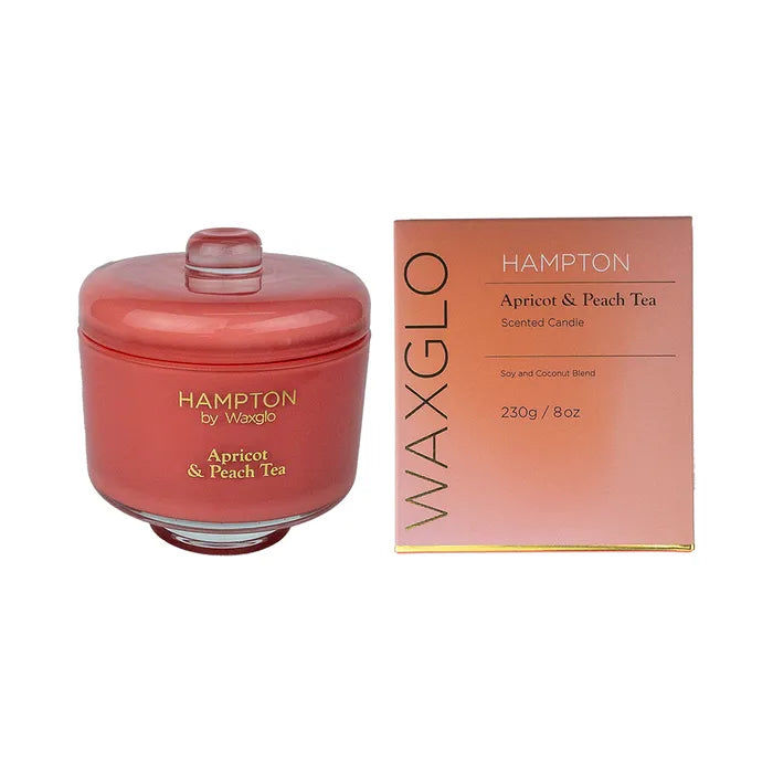 Waxglo Hampton Range Candle 230g - Apricot & Peach Tea