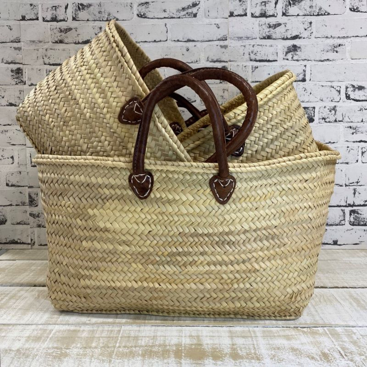 French Market Bag With Handles Flat Base