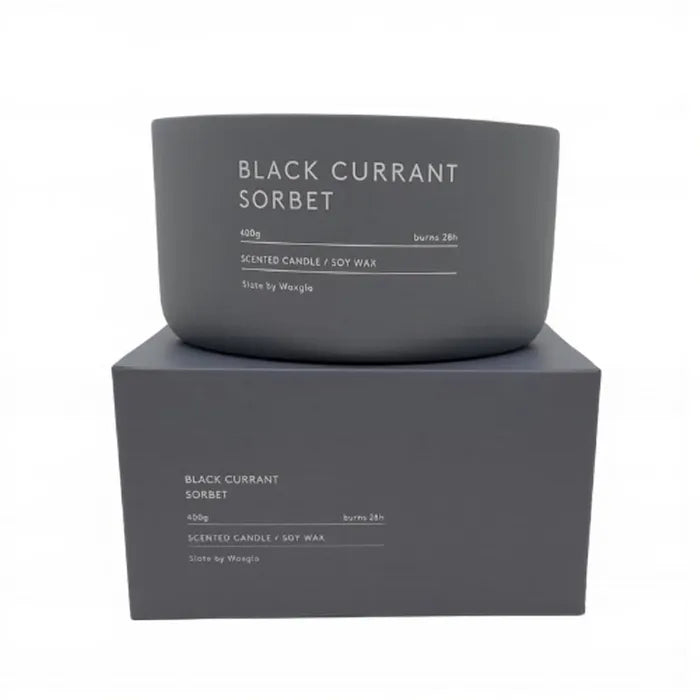 Slate Candle 400g Blackcurrent Sorbet