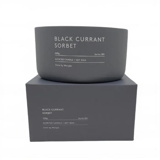 Slate Candle 400g Blackcurrent Sorbet