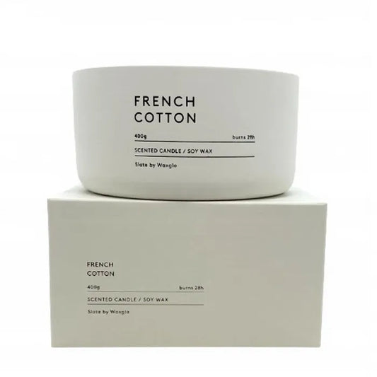 Slate Candle 400g French Cotton