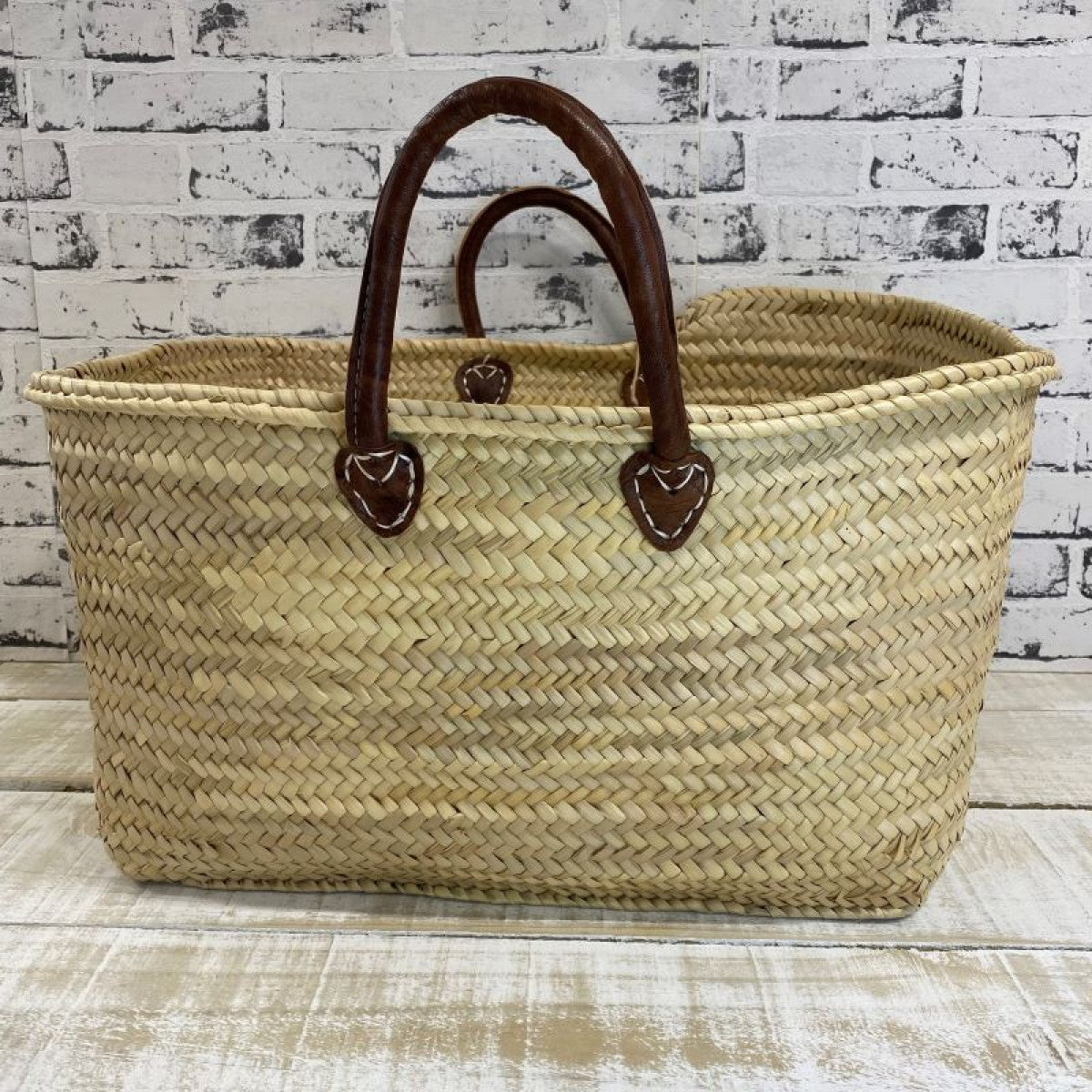 French Market Bag With Handles Flat Base