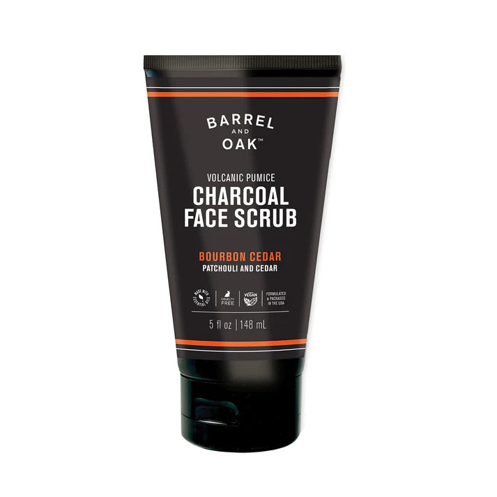 Barrel & Oak Charcoal Face Scrub Bourbon Cedar 148ml