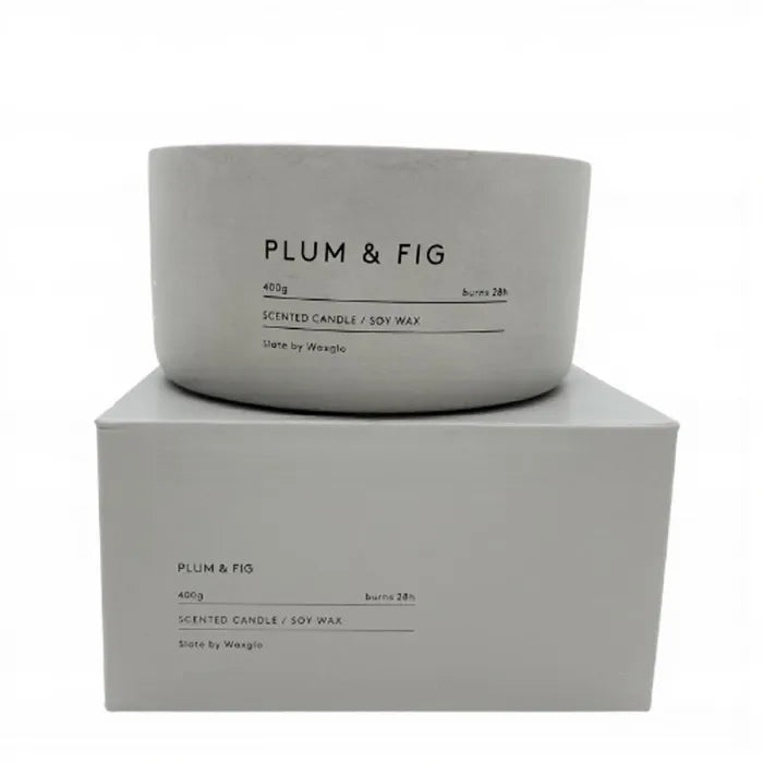 Slate Candle 400g Plum & Fig